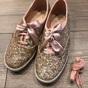 Kate Spade Rose Gold Glitter Sequin Keds - Sz7.5